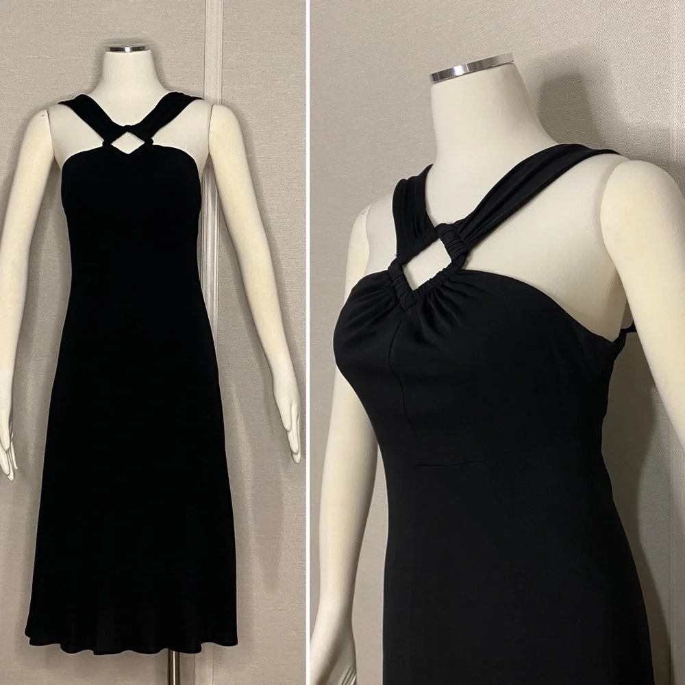 Vintage 90s Nine West X strap halter dress - Picture 1 of 8